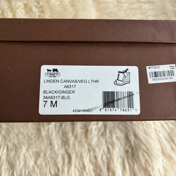 Coach black & brown strappy wedges - Picture 5 of 5